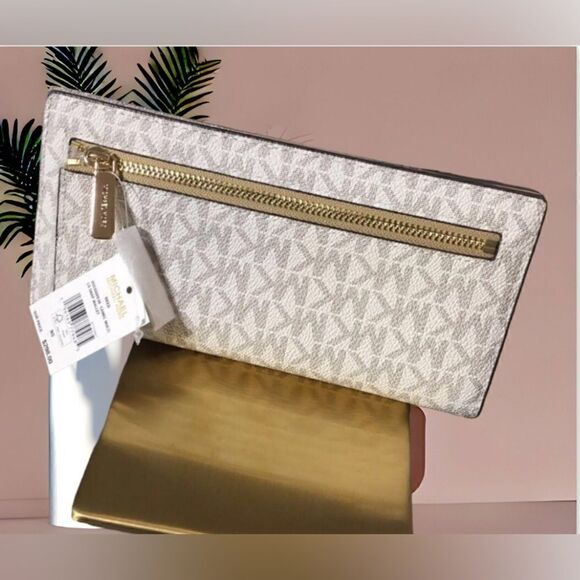 MICHAEL KORS SIGNATURE LAPTOP TOTE COLOR BLOCK AND WALLET SET - Picture 5 of 11